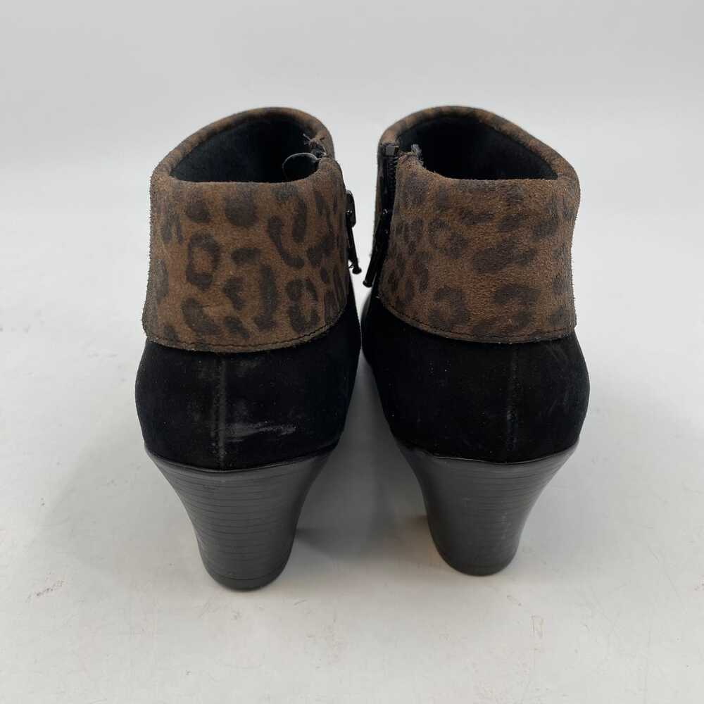 Munro Black Animal Print Faux Suede Booties | Women’s Size 10 - Picture 4 of 7